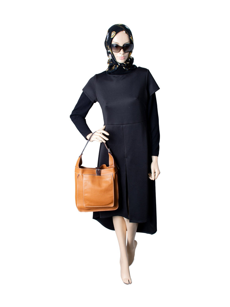 Hermes Togo Leather Hobo Bag Brown-designer resale