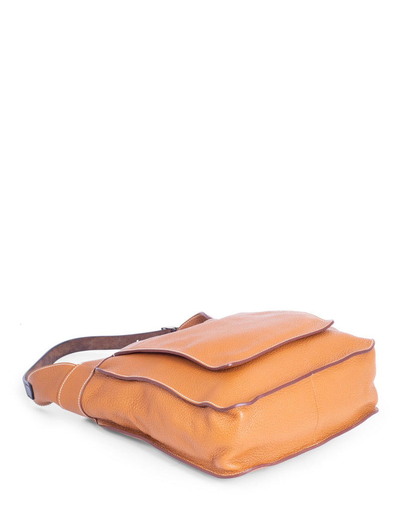 Hermes Togo Leather Hobo Bag Brown-designer resale