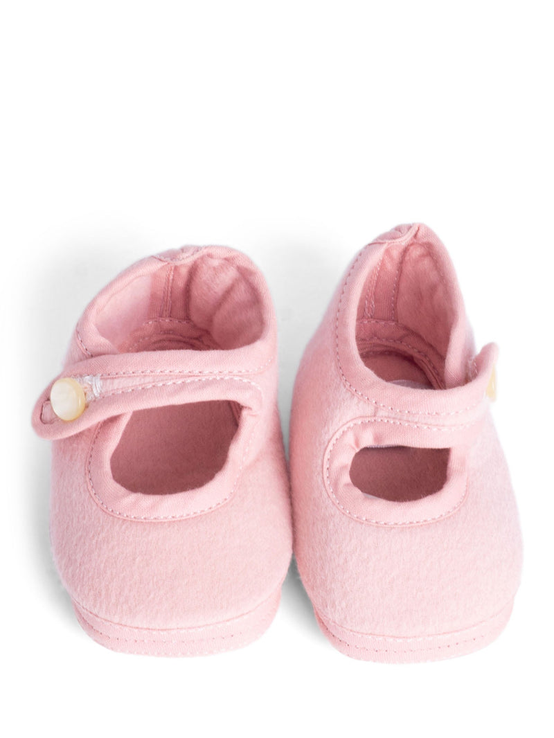 Hermes Wool Baby Shoes Pink-designer resale