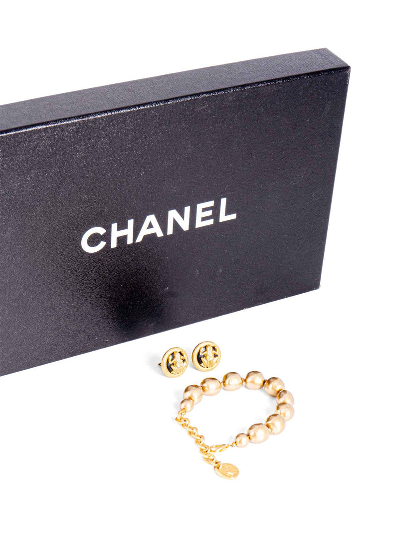 Karl Lagerfeld Logo Pearl Bracelet Gold-designer resale