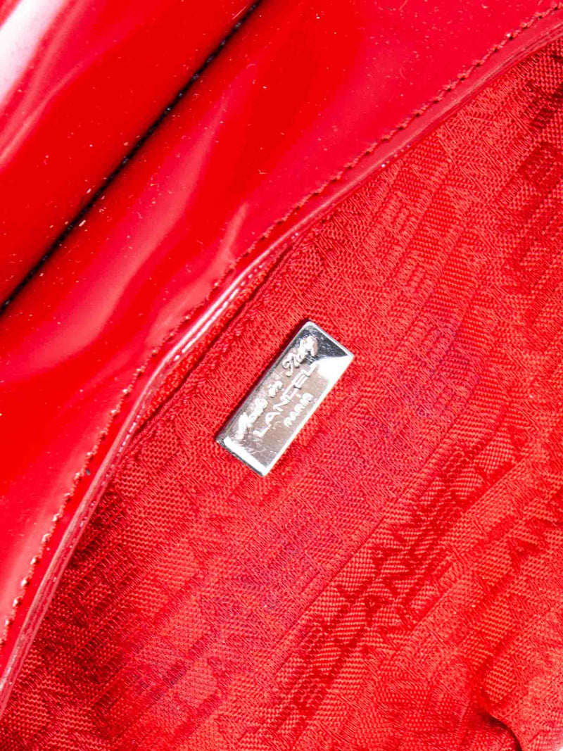 Lancel Patent Leather Top Handle Bag Red-designer resale