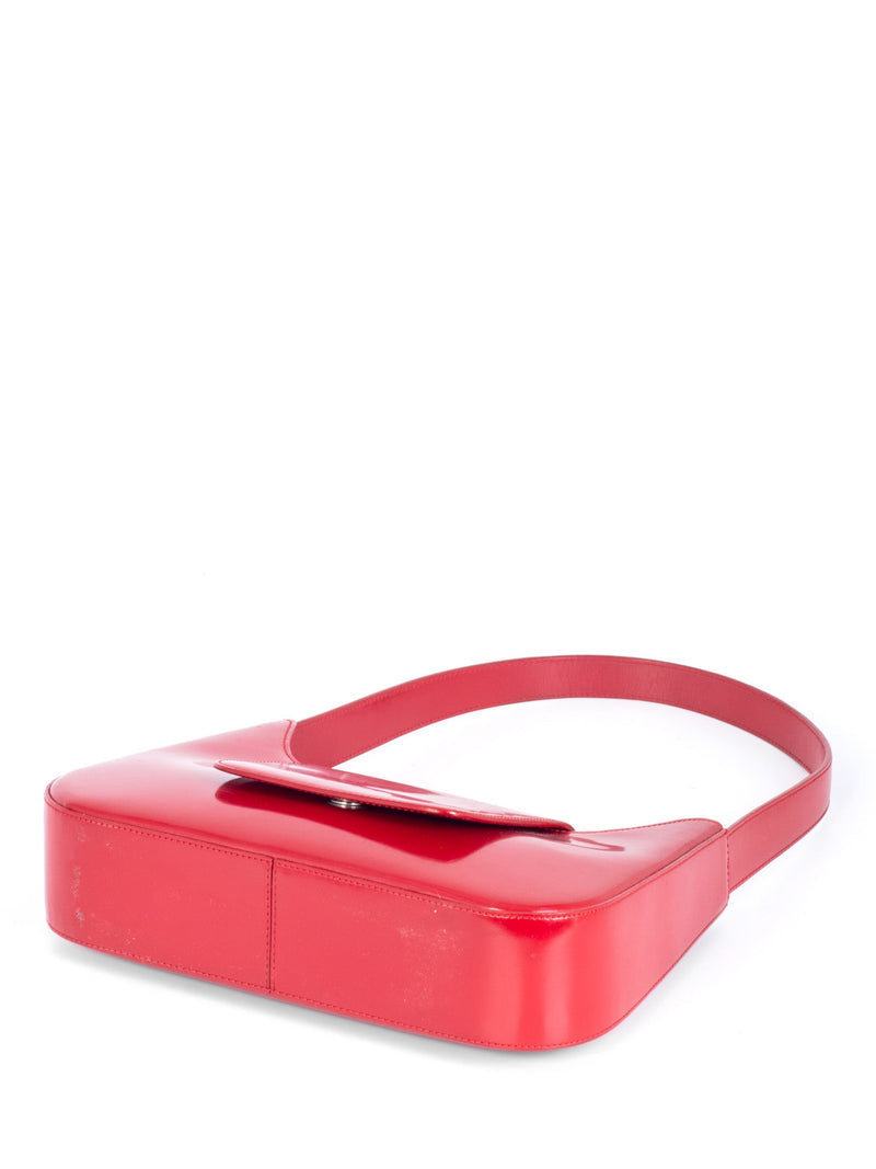 Lancel Patent Leather Top Handle Bag Red-designer resale