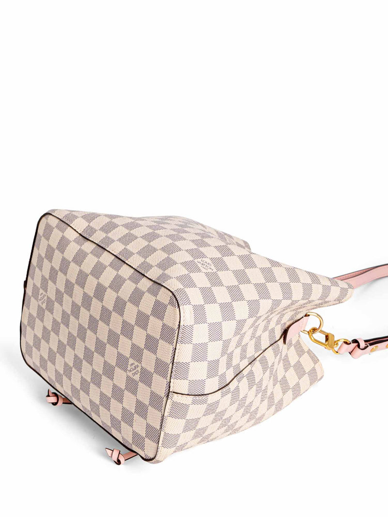 Louis Vuitton Damier Azur Bucket Messenger Bag White Pink-designer resale
