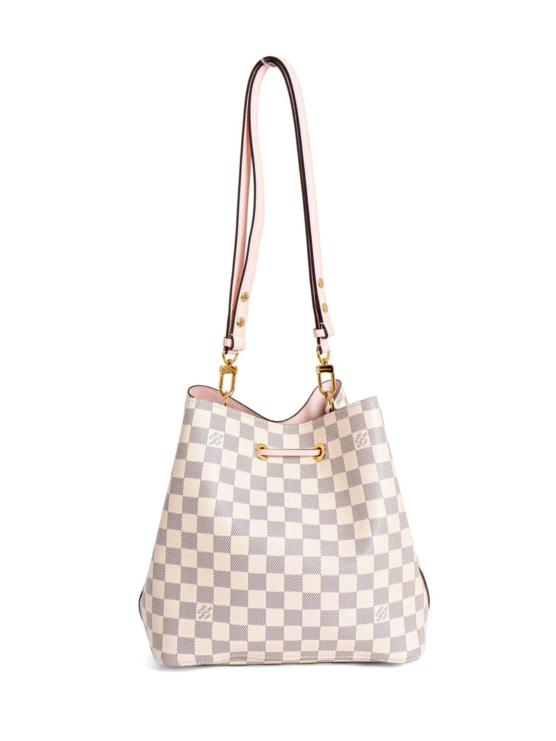 Louis Vuitton Damier Azur Bucket Messenger Bag White Pink-designer resale