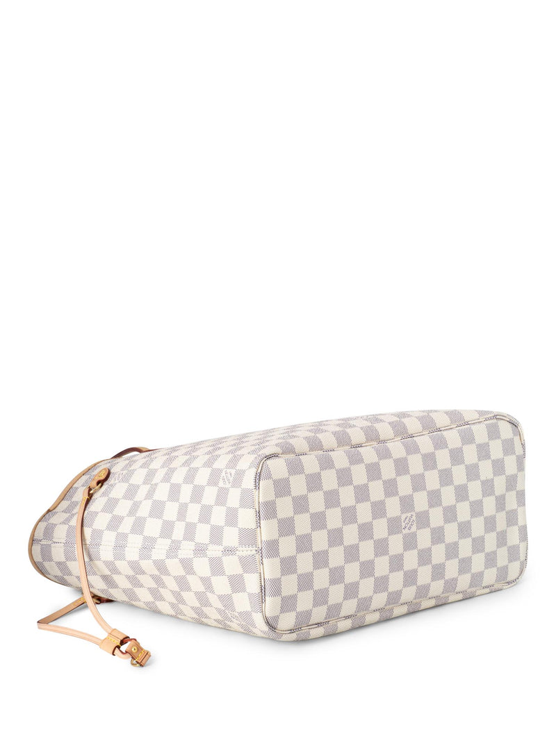 Louis Vuitton Damier Azur Neverfull Bag MM White-designer resale