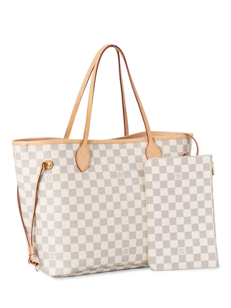 Louis Vuitton Damier Azur Neverfull Bag MM White-designer resale