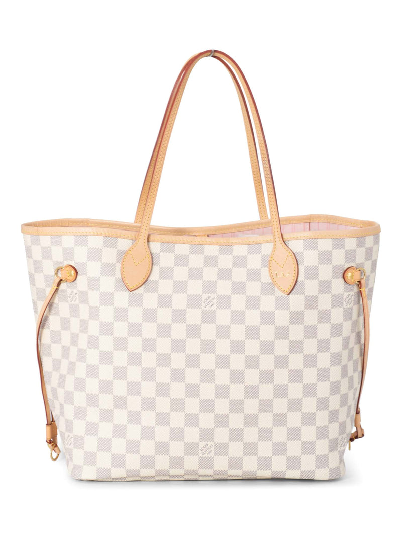 Louis Vuitton Damier Azur Neverfull Bag MM White-designer resale