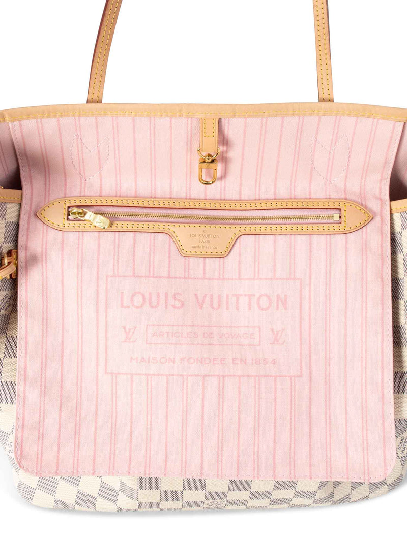 Louis Vuitton Damier Azur Neverfull Bag MM White-designer resale
