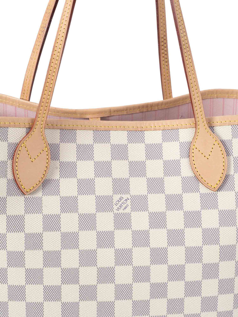Louis Vuitton Damier Azur Neverfull Bag MM White-designer resale