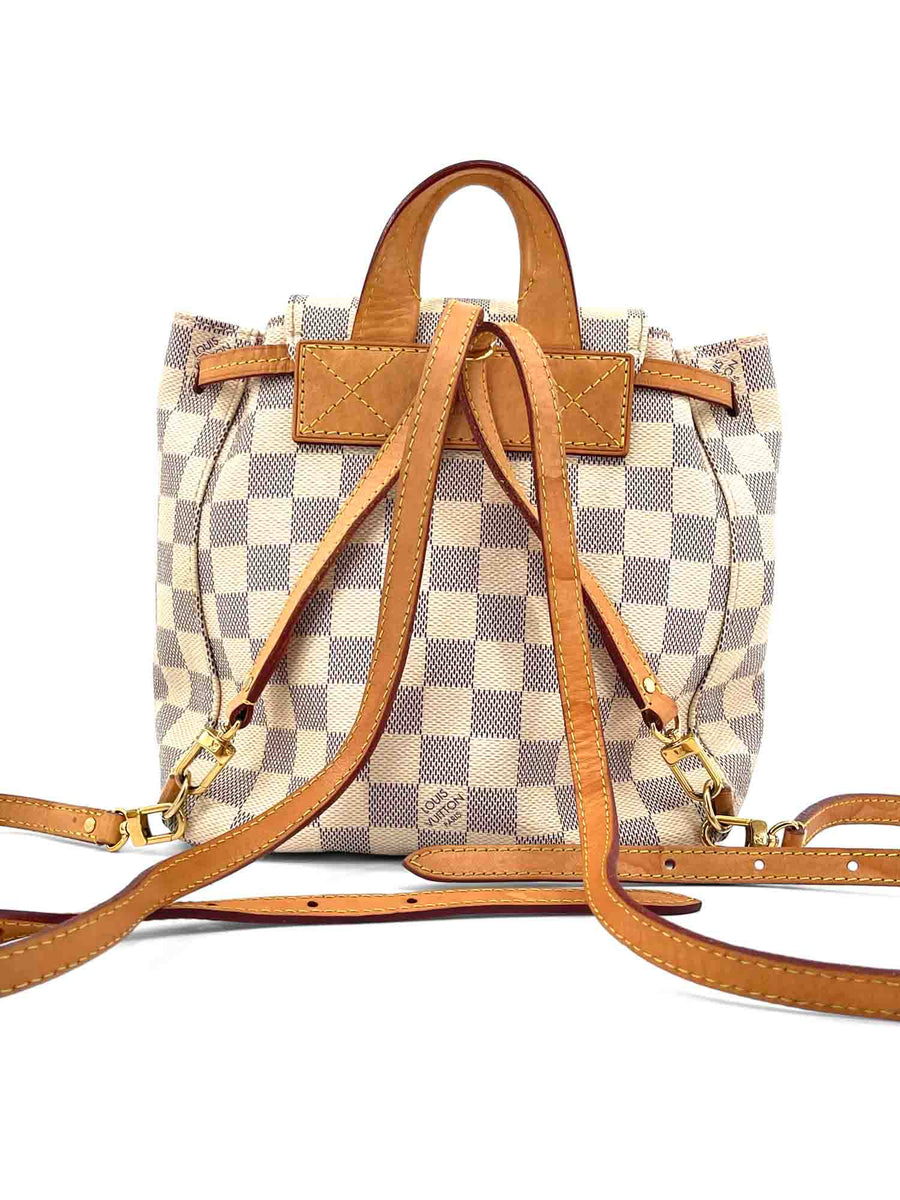 louis vuitton backpack sperone monogram Damier Azur BB the sperone bb backpack looks cool and summery in damier azur canvas AUTHENTIC Louis Vuitton Sperone Backpack