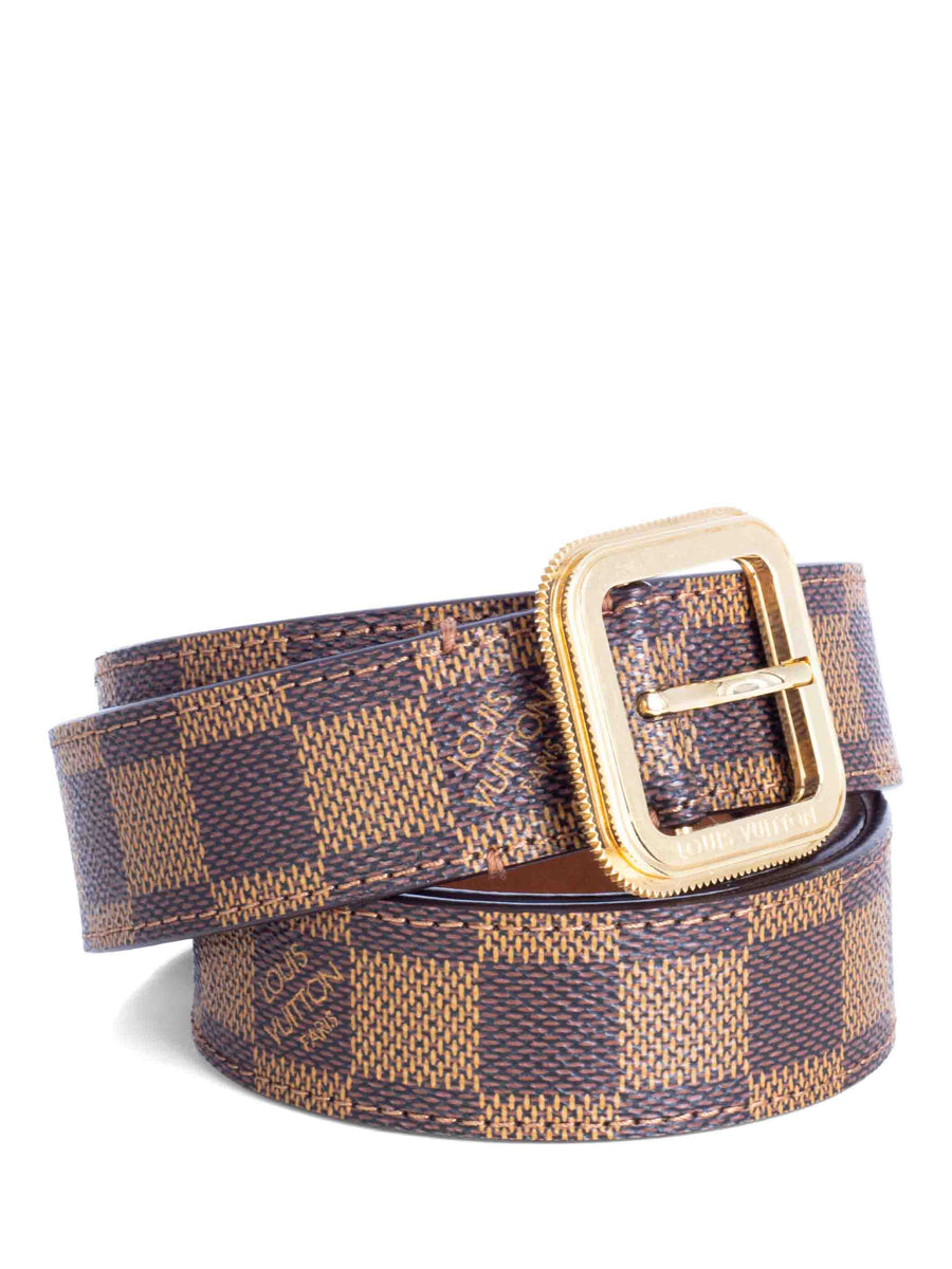 Louis Vuitton Demier Ebene Leather Belt Brown 95