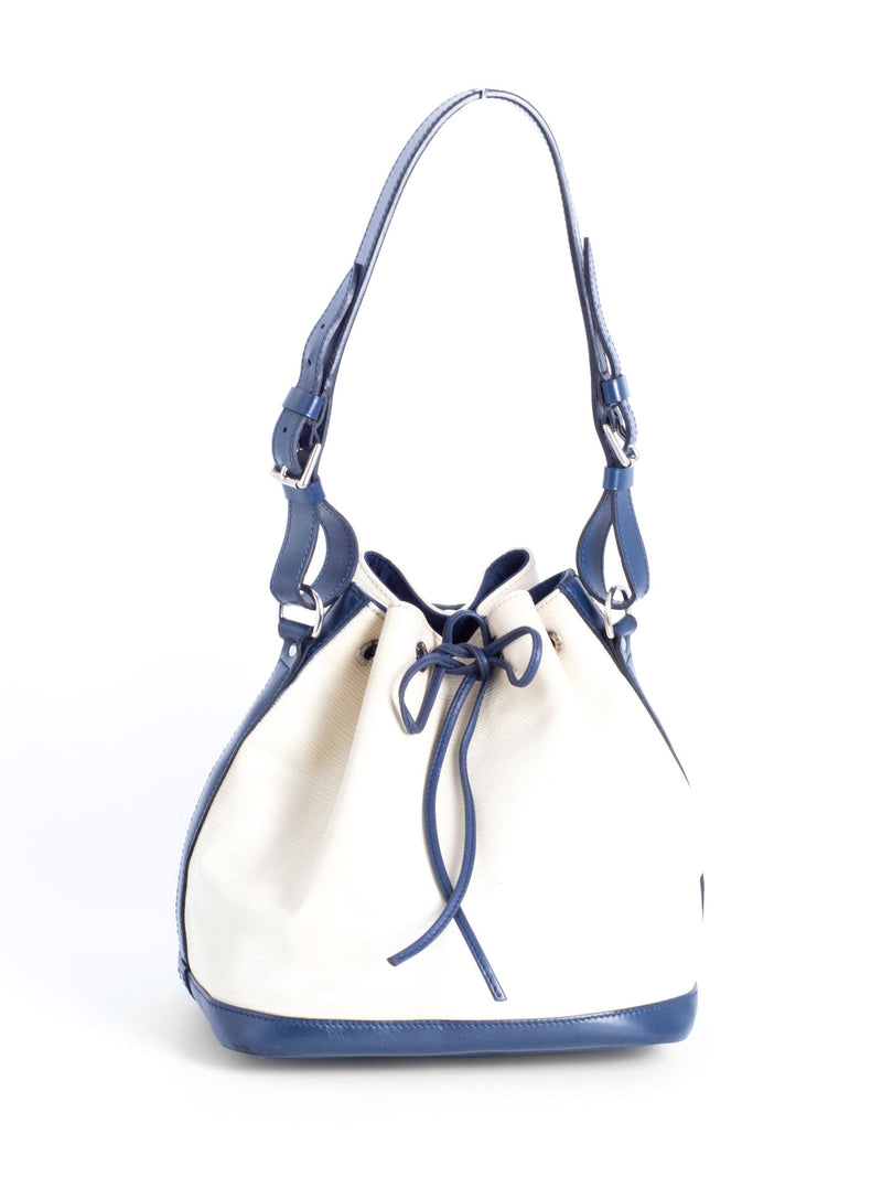 Louis Vuitton Epi Leather Bucket Bag Ivory Blue-designer resale