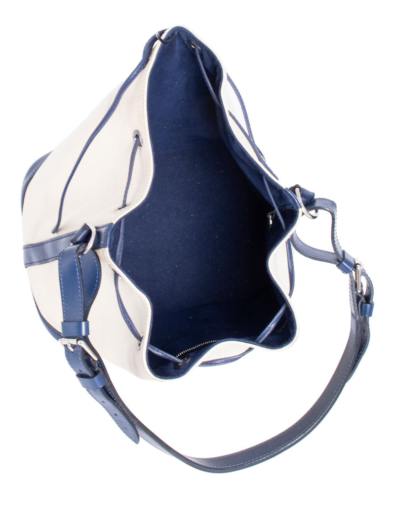 Louis Vuitton Epi Leather Bucket Bag Ivory Blue-designer resale
