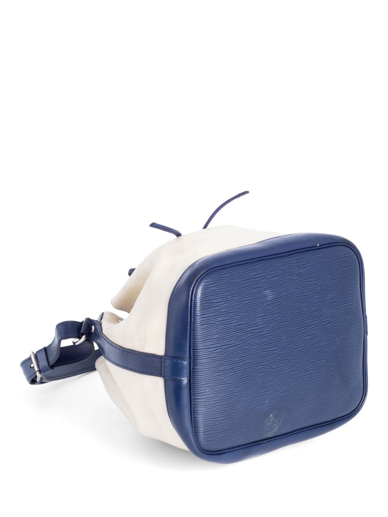 Louis Vuitton Epi Leather Bucket Bag Ivory Blue-designer resale