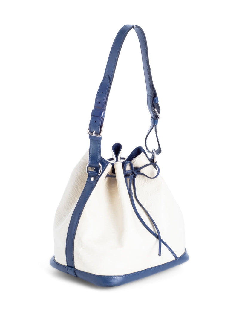 Louis Vuitton Epi Leather Bucket Bag Ivory Blue-designer resale