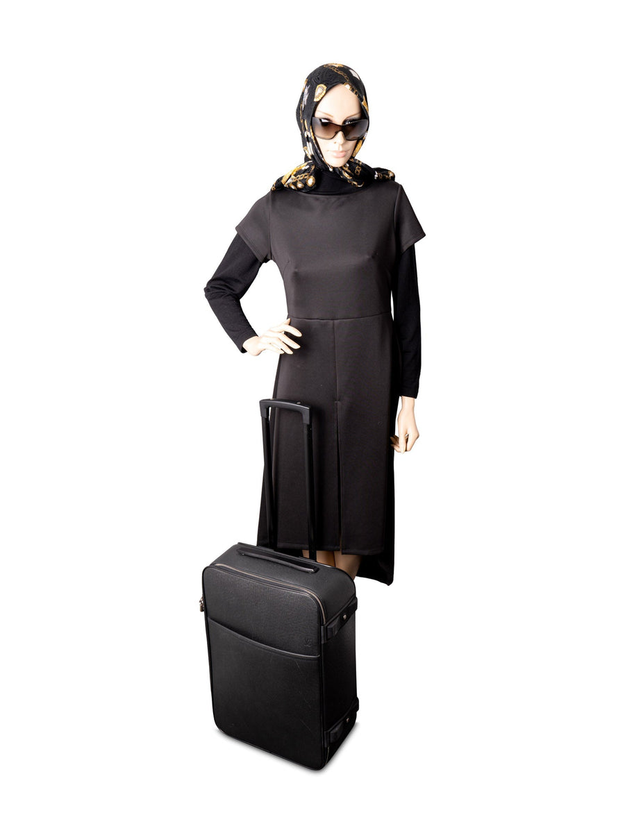 Louis Vuitton Leather Ardoise Taiga Pegase 60 Rolling Suitcase Black