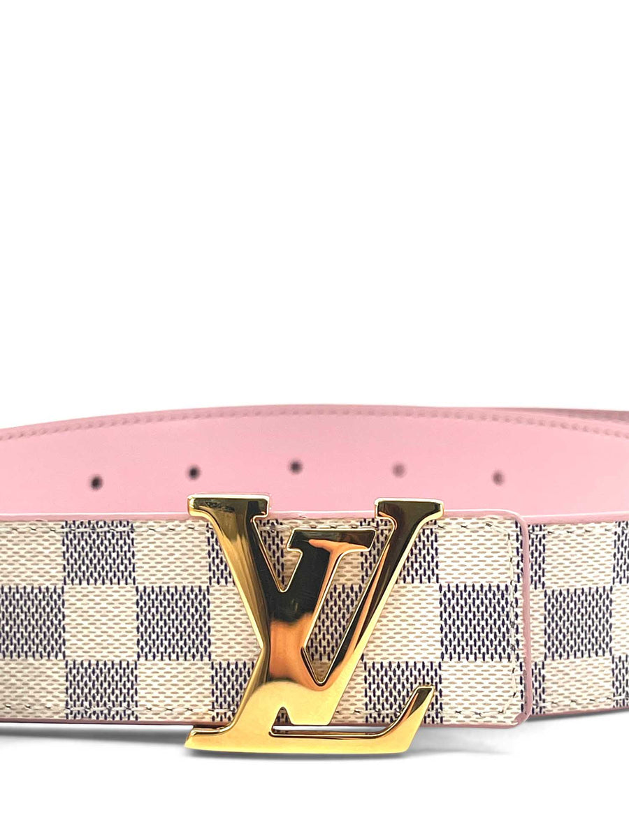 Louis Vuitton Logo Damier Azur Reversible Belt Pink White Blue display picture 1