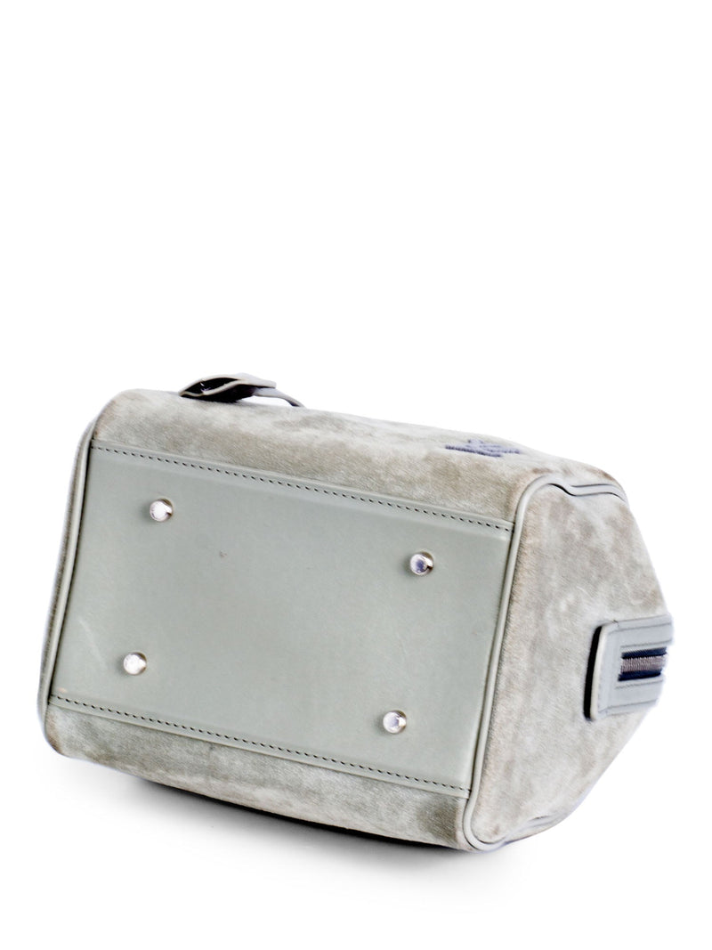 Louis Vuitton Logo Suede Leather Mini Speedy Bag Grey-designer resale