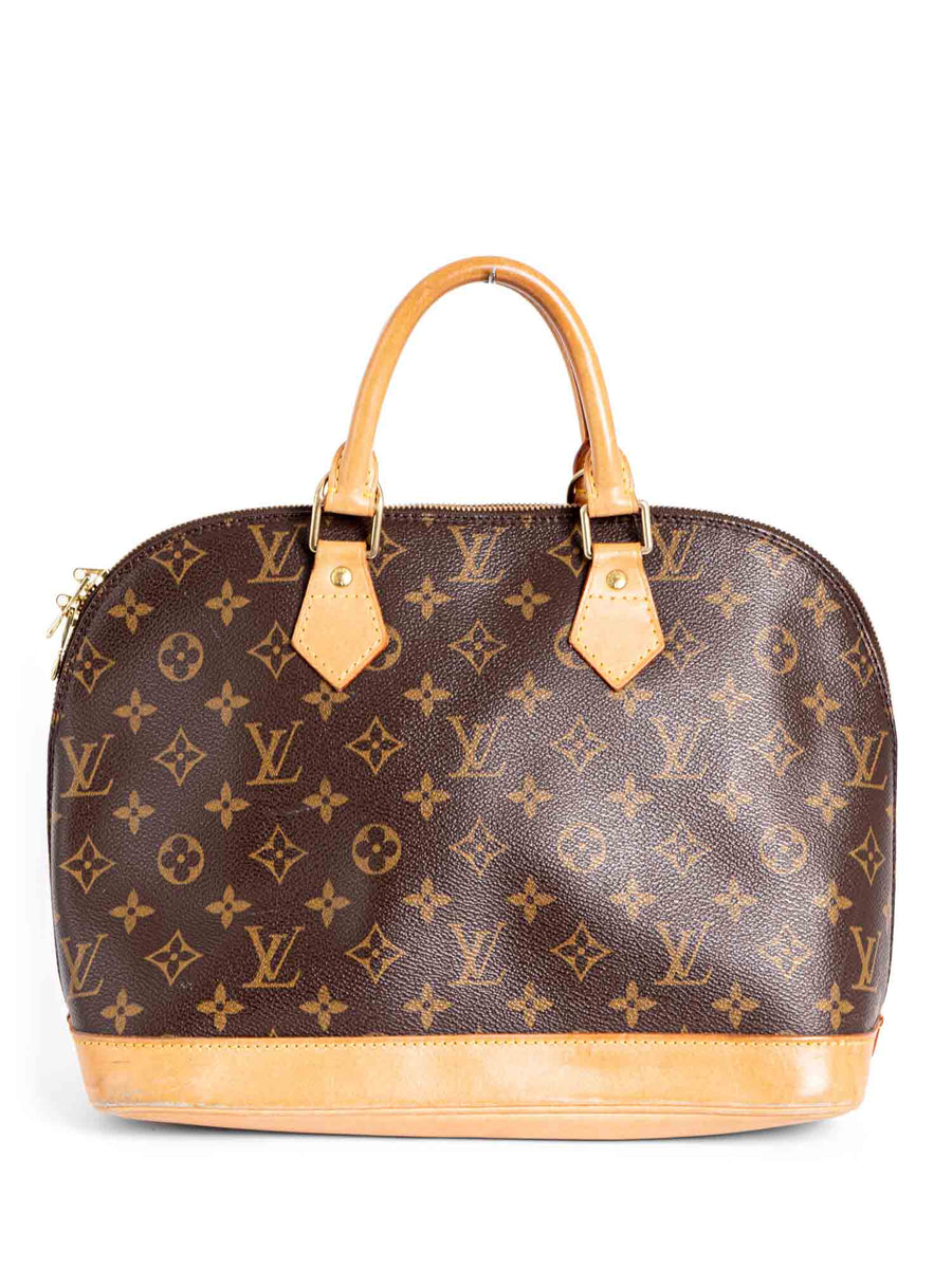 Louis Vuitton Alma MM Monogram Canvas Handbag Brown Leather ref.278477 -  Joli Closet