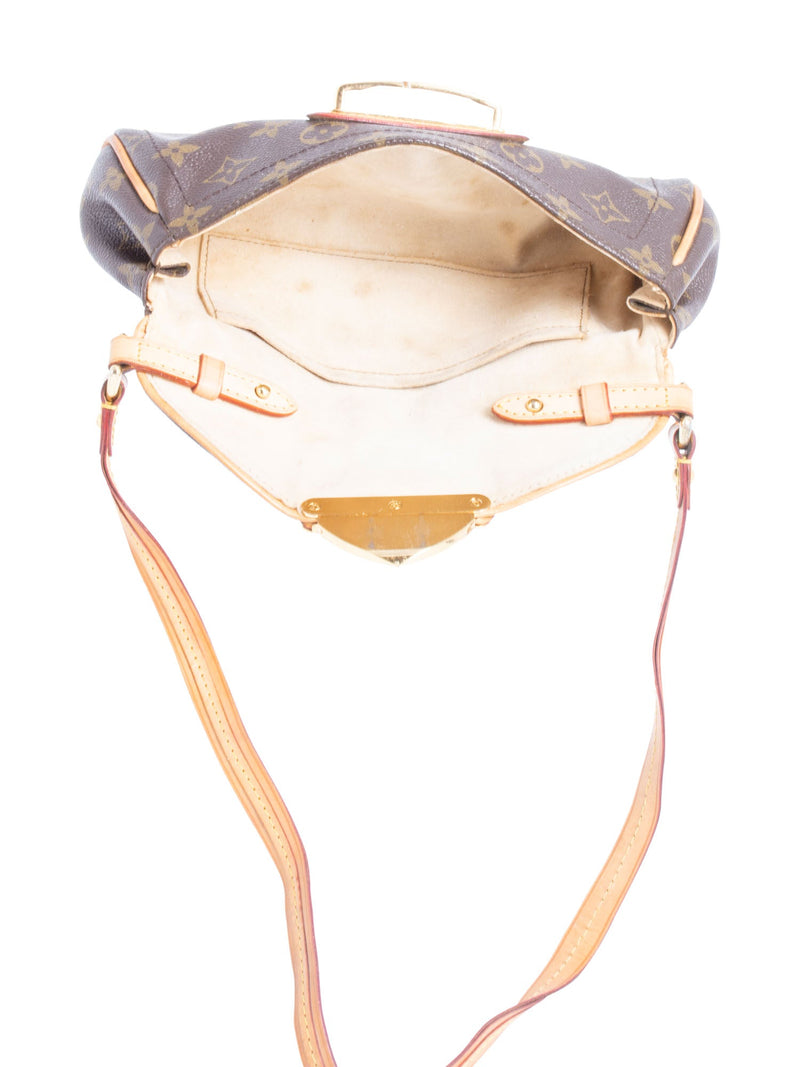 Louis Vuitton Monogram Buckle Flap Pochette Bag Brown-designer resale