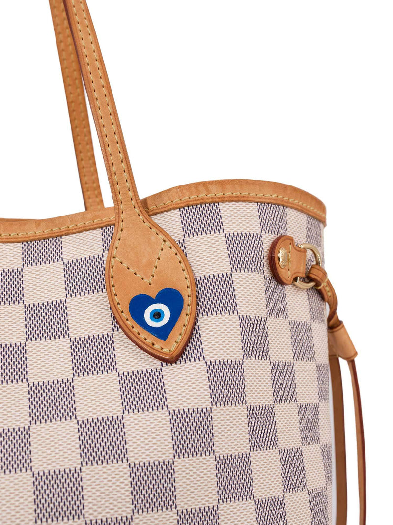 Louis Vuitton Monogram Damier Azur Small Neverfull PM Bag White-designer resale