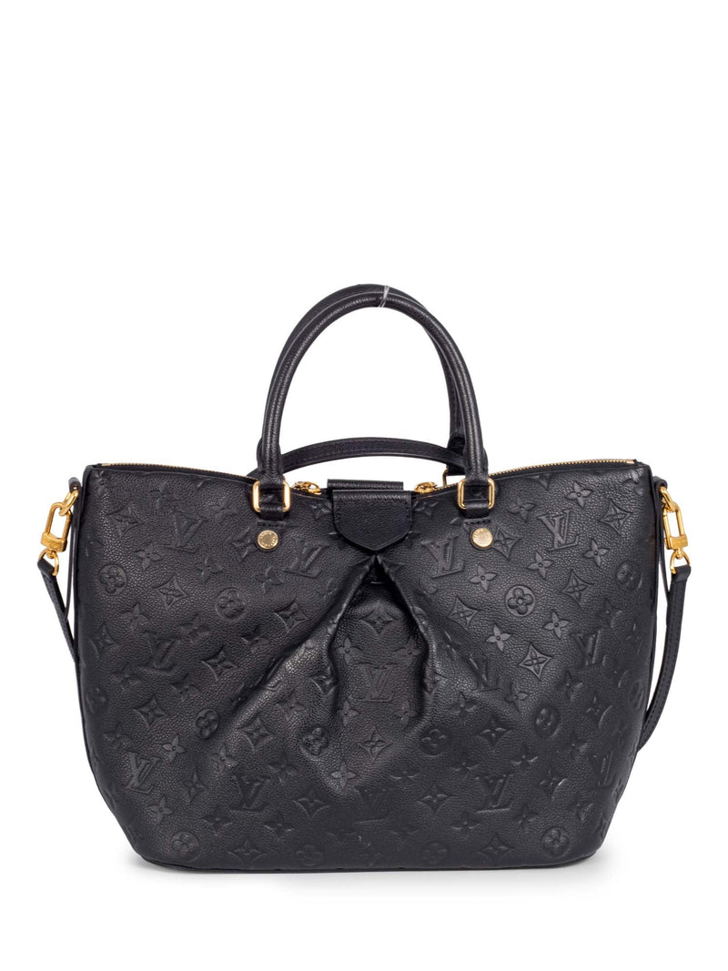 Louis Vuitton Monogram Embossed Leather Shoulder Messenger Bag Black-designer resale