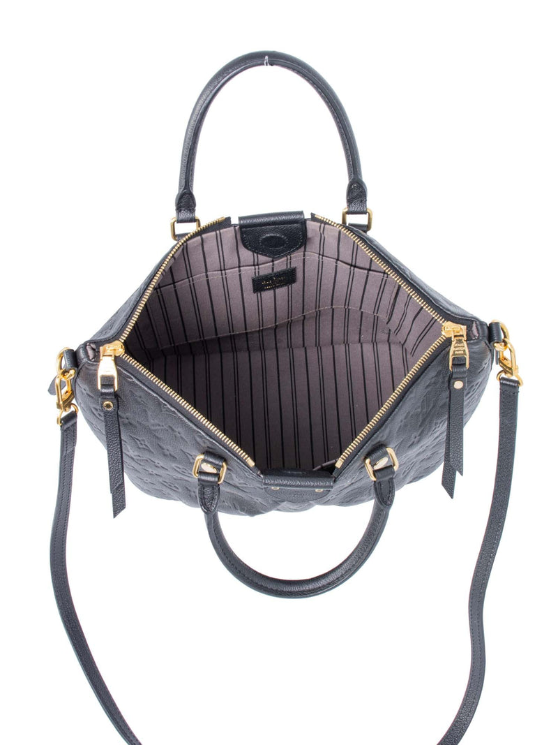 Louis Vuitton Monogram Embossed Leather Shoulder Messenger Bag Black-designer resale