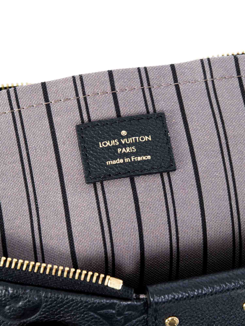 Louis Vuitton Monogram Embossed Leather Shoulder Messenger Bag Black-designer resale