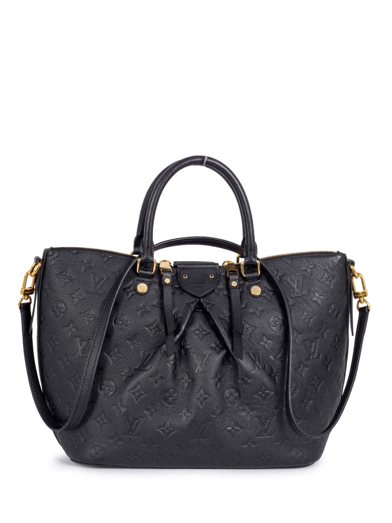 Louis Vuitton Monogram Embossed Leather Shoulder Messenger Bag Black-designer resale