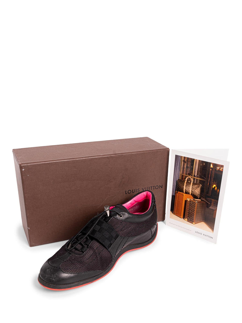 Louis Vuitton Monogram Leather Canvas Sneaker Black-designer resale