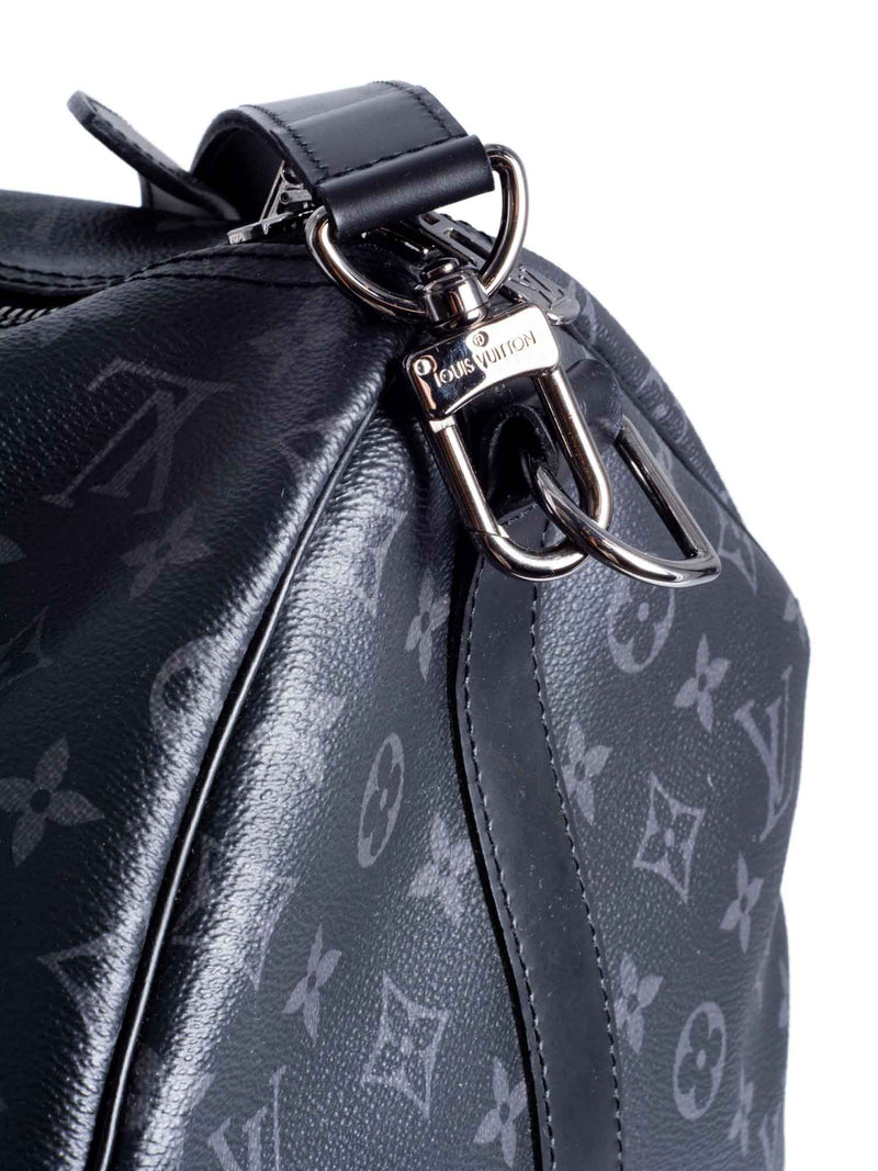 Louis Vuitton Monogram Leather Eclipse Keepall Bag 55 Black-designer resale