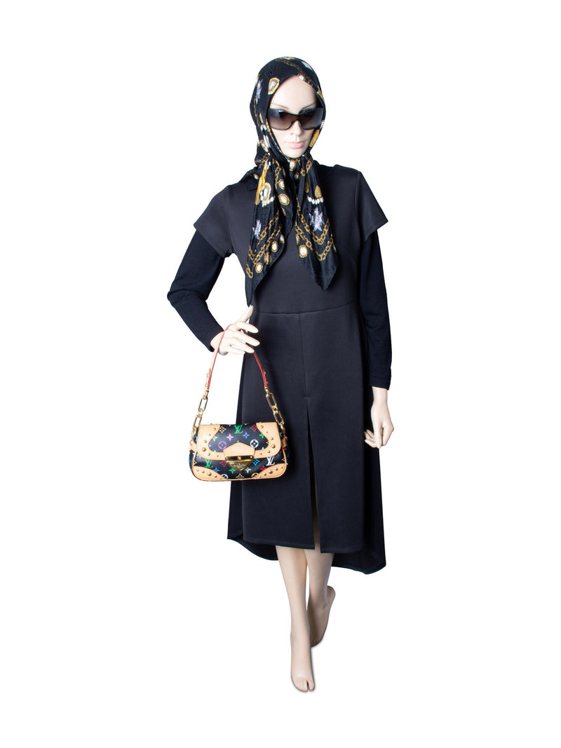 Louis Vuitton Monogram Multicolor Flap Shoulder Bag Black-designer resale