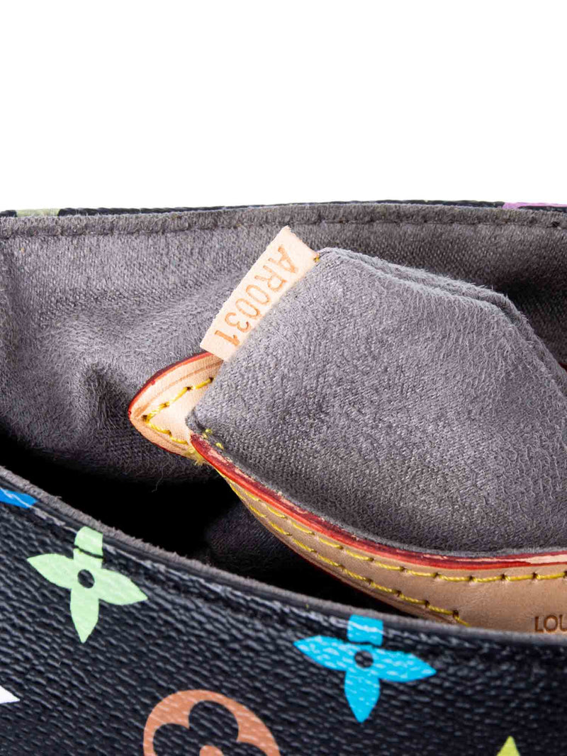 Louis Vuitton Monogram Multicolor Flap Shoulder Bag Black-designer resale