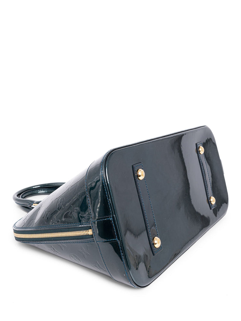 Louis Vuitton Monogram Patent Leather Alma GM Bag Green-designer resale