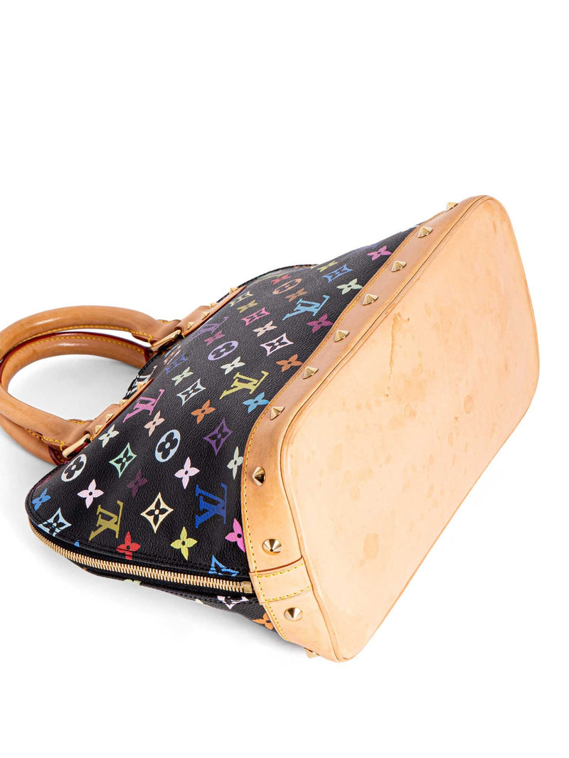 Louis Vuitton Monogram Studded Takashi Murakami Alma Bag MM Black-designer resale
