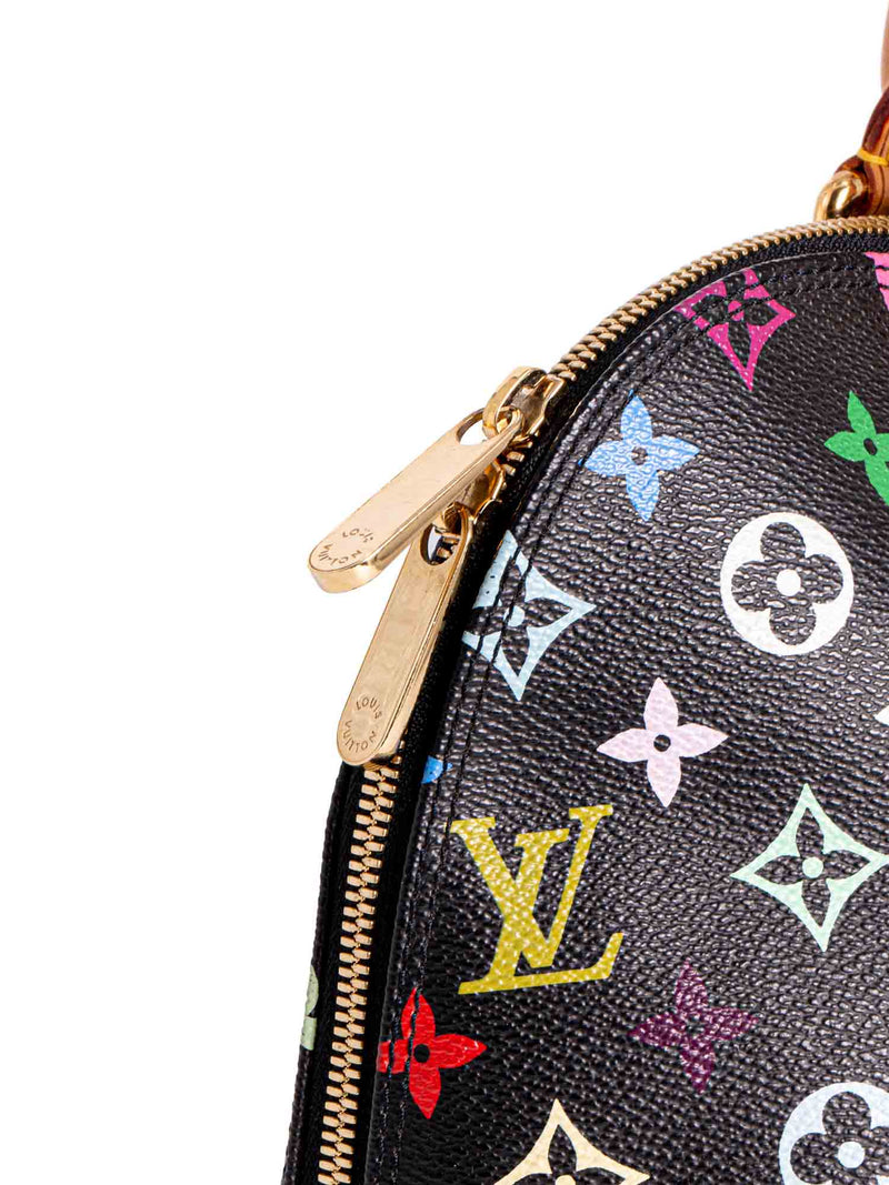 Louis Vuitton Monogram Studded Takashi Murakami Alma Bag MM Black-designer resale