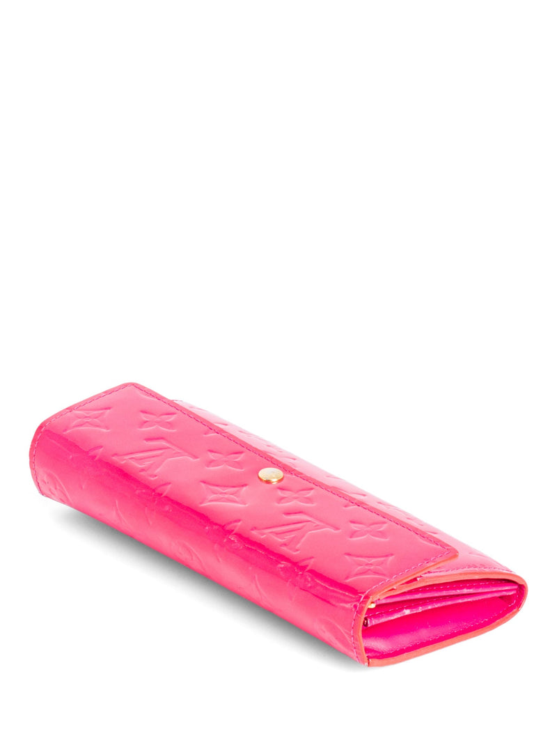 Louis Vuitton Monogram Vernis Patent Leather Sarah Wallet Hot Pink-designer resale