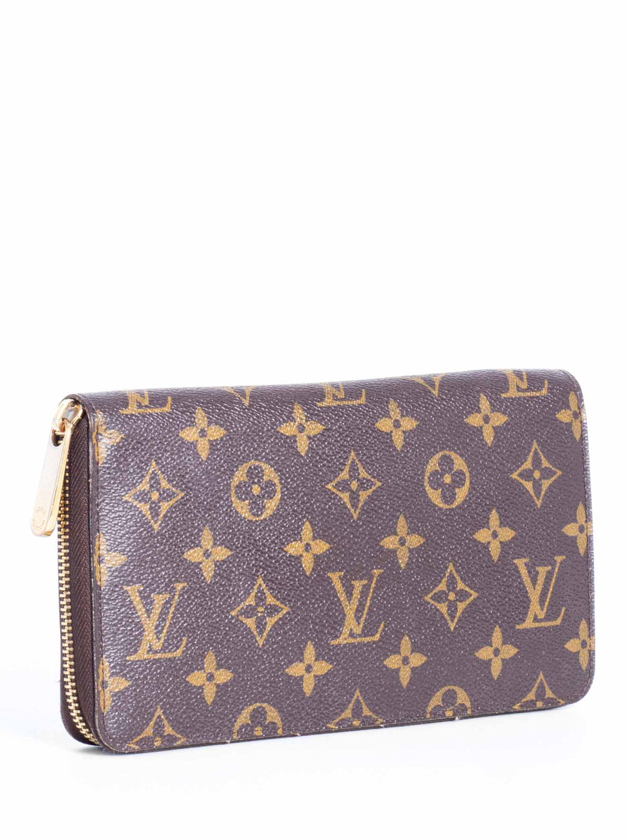 送料込♪【Louis Vuitton】Zippy Wallet 長財布 Monogram Brown Authentic Louis Vuitton Zippy Monogram Python Brown & Gold