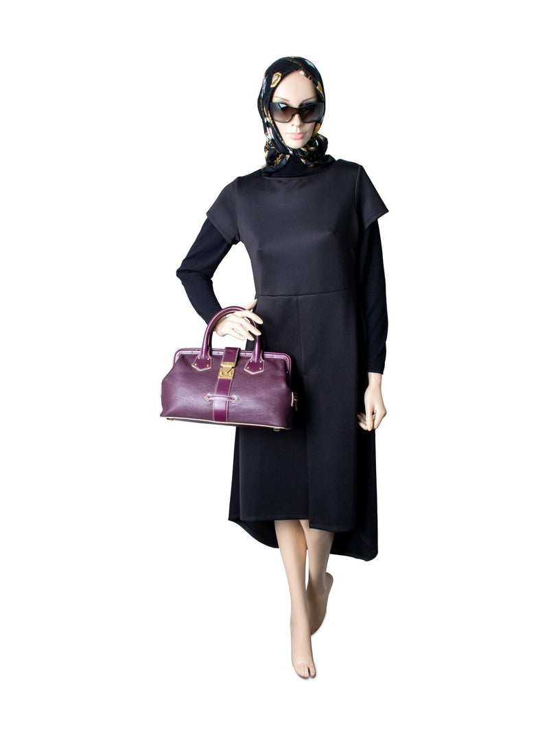 Louis Vuitton Pebble Leather Top Handle Bag Purple-designer resale