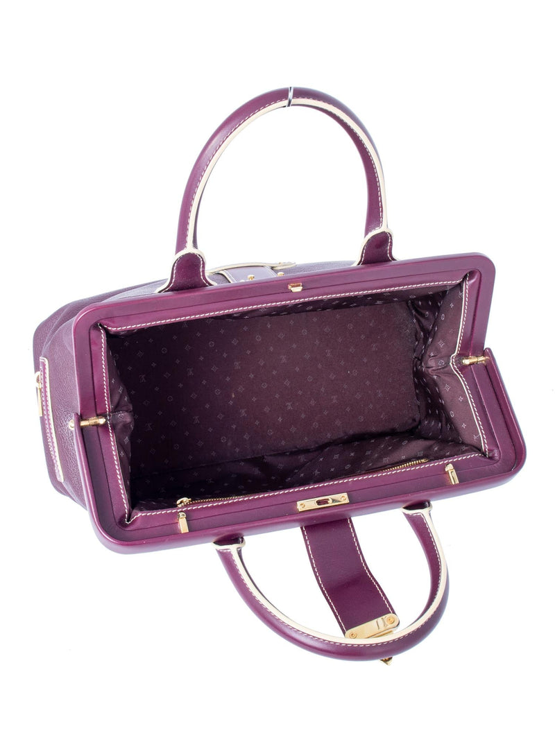 Louis Vuitton Pebble Leather Top Handle Bag Purple-designer resale
