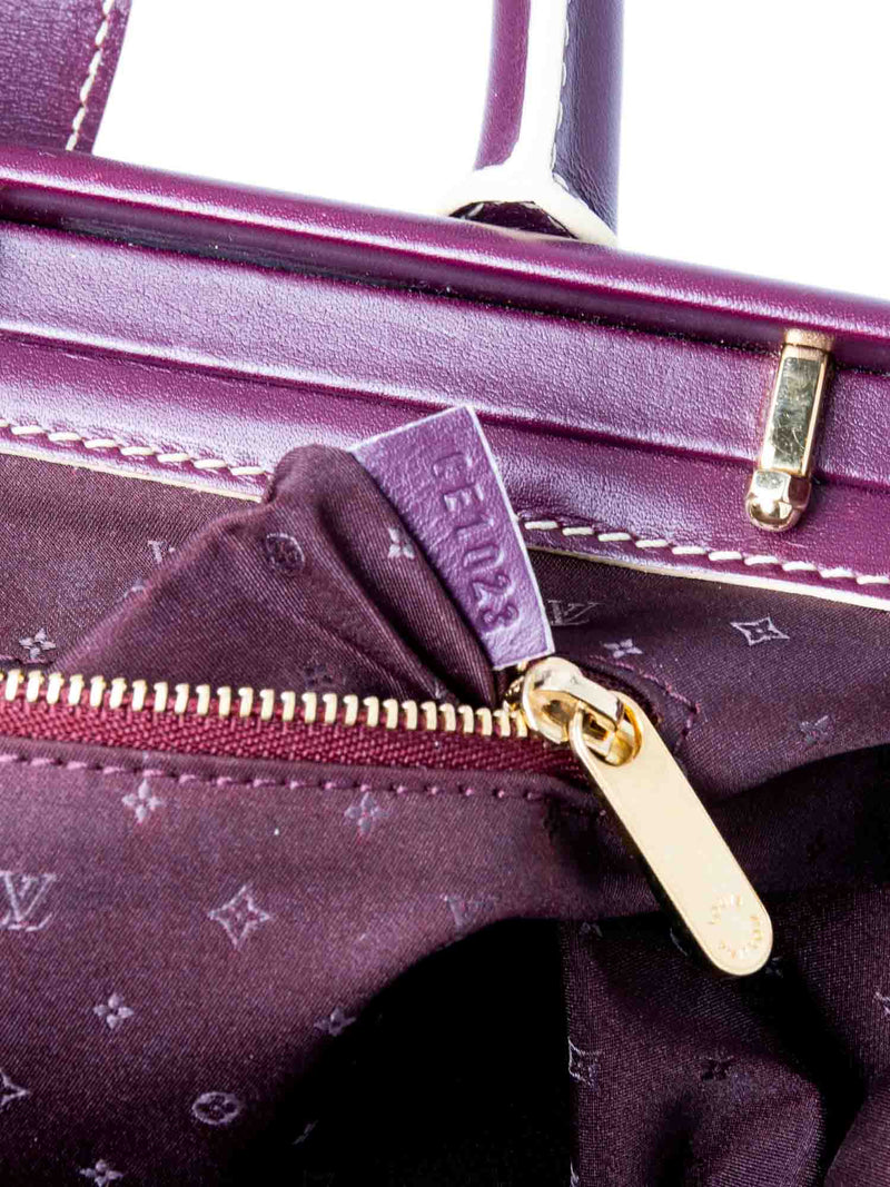 Louis Vuitton Pebble Leather Top Handle Bag Purple-designer resale