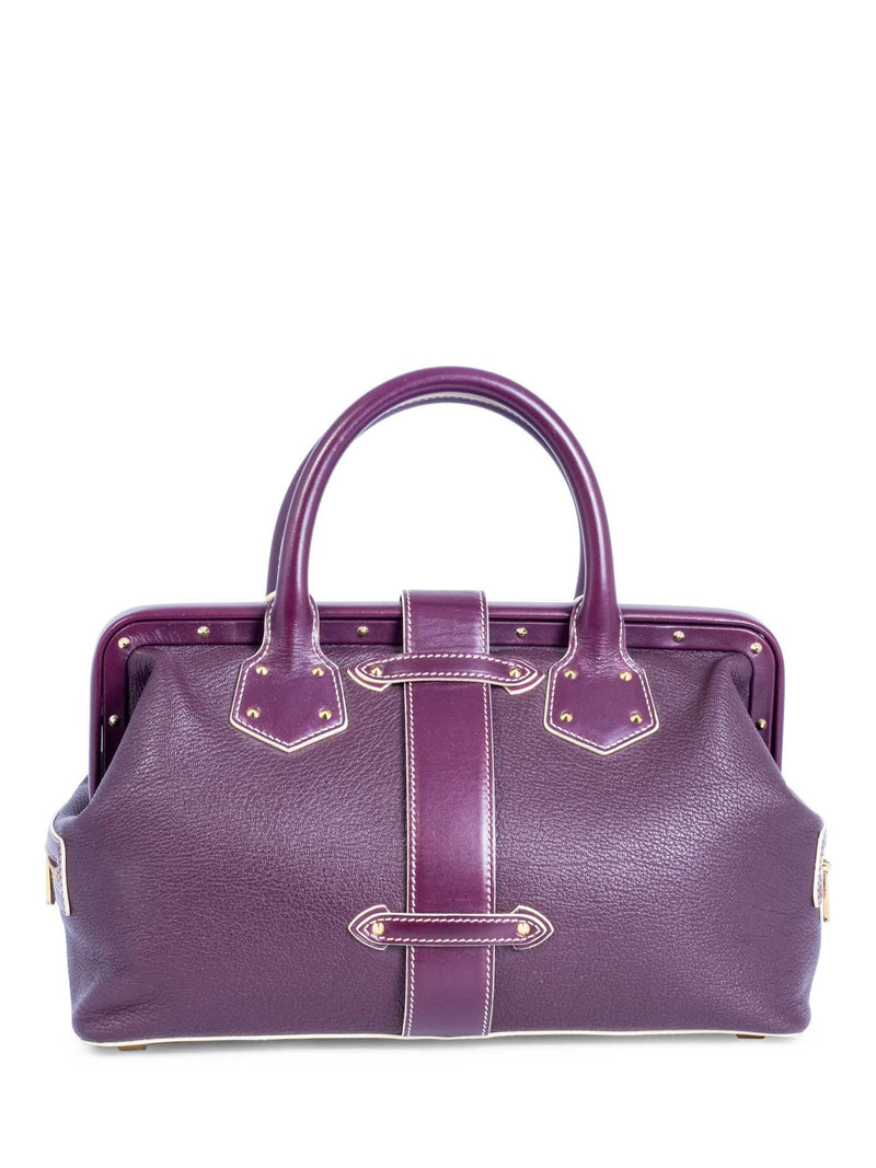 Louis Vuitton Pebble Leather Top Handle Bag Purple-designer resale
