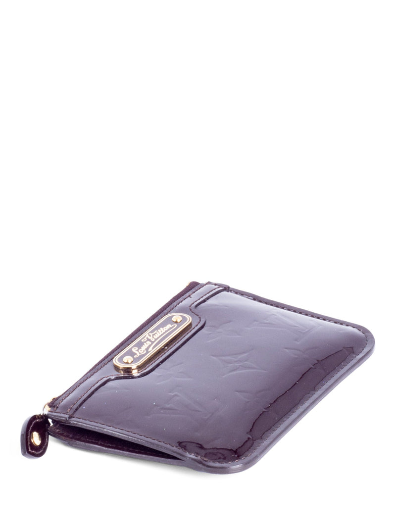 Louis Vuitton Vernis Leather Monogram Credit Card Wallet Burgundy-designer resale
