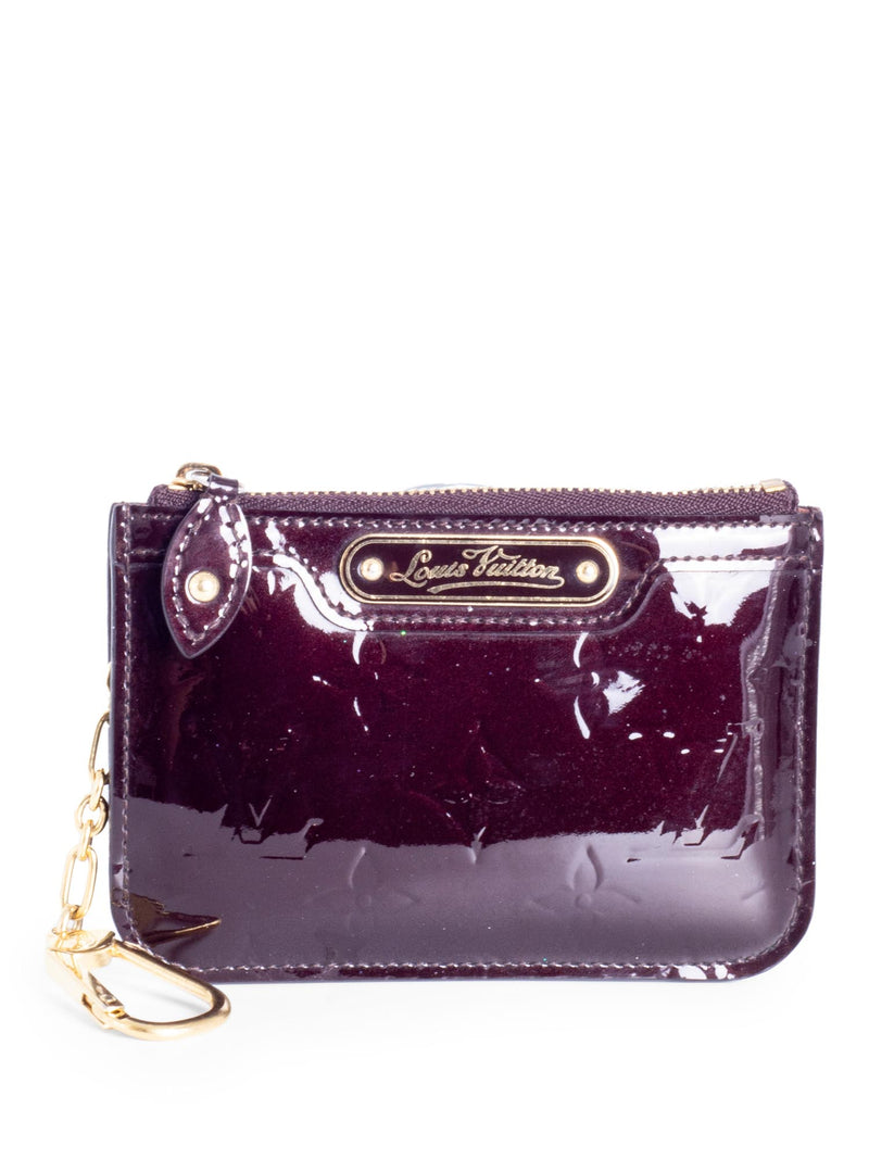 Louis Vuitton Vernis Leather Monogram Credit Card Wallet Burgundy-designer resale