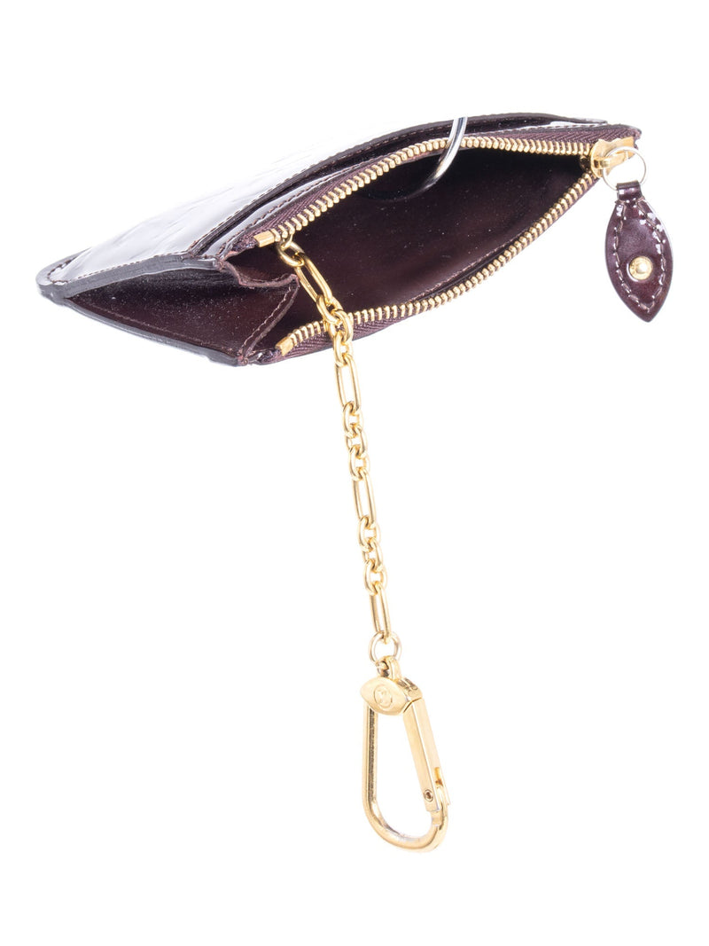 Louis Vuitton Vernis Leather Monogram Credit Card Wallet Burgundy-designer resale