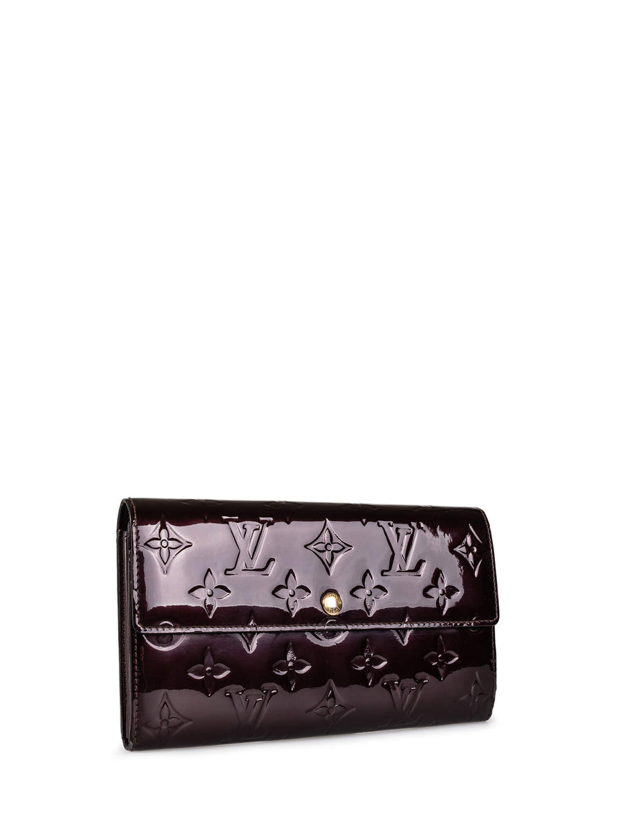 Louis Vuitton Portefeuille Sarah Vernis Varnished Leather Wallet Cream