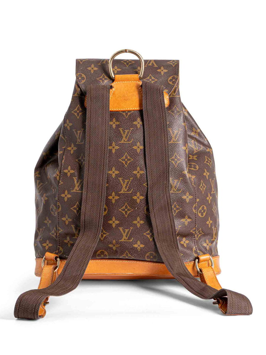 Montsouris vintage cloth backpack Louis Vuitton Brown in Cloth - 37488372