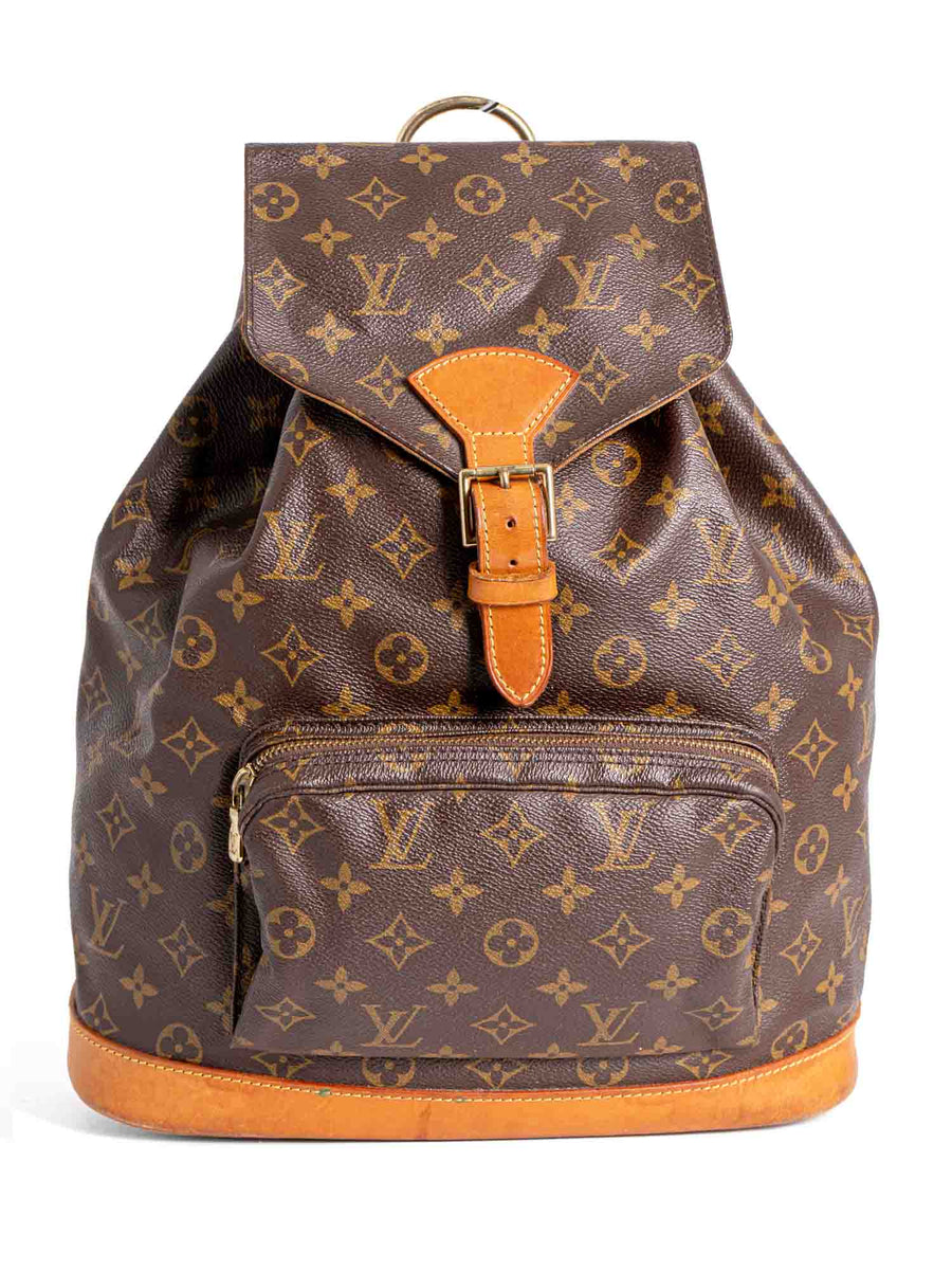 Montsouris vintage cloth backpack Louis Vuitton Brown in Cloth - 35915226