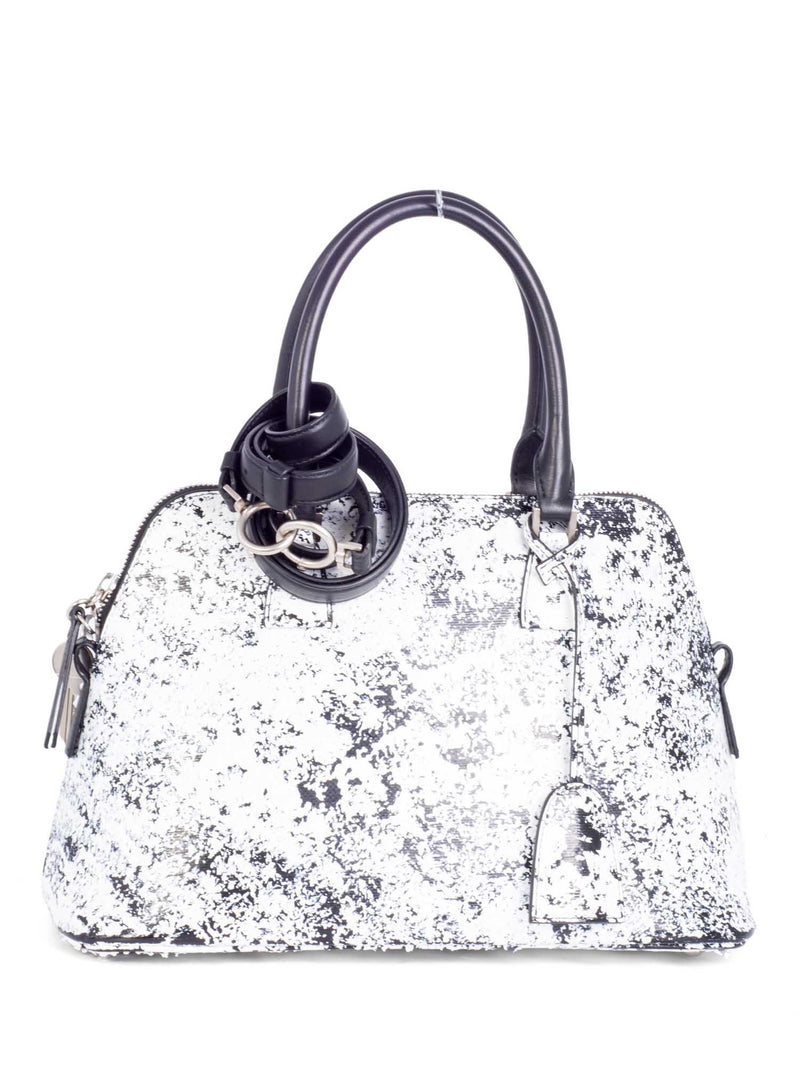 Maison Margiela Leather 5AC 11 Graffiti Top Handle Bag Black White-designer resale