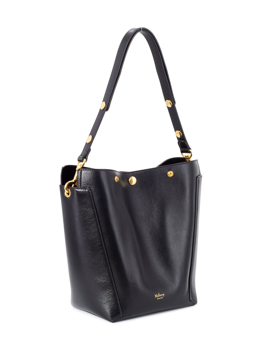 ショルダーバッグ・ポシェット Mulberry Leather Bucket Bag With Logo Mulberry Leather bucket bag with logo - Black | RL8803205A100